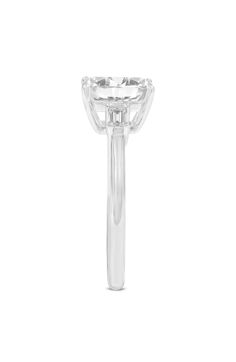LuvMyJewelry Ophelia 14K White Gold Emerald Cut & Baguette Lab Grown Diamond Three Stone Engagement Ring - 1.7 ctw, Alternate, color, 14K White Gold