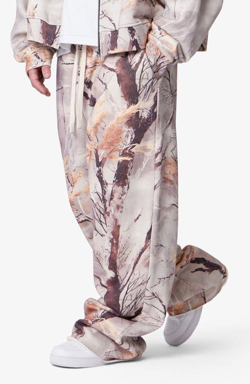 Mnml Camo Print Ultra Baggy Cotton Fleece Sweatpants In Multi