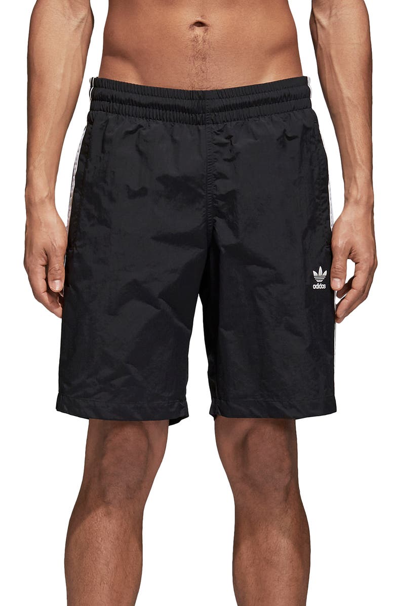 adidas Originals 3-Stripes Swim Trunks, Main, color,