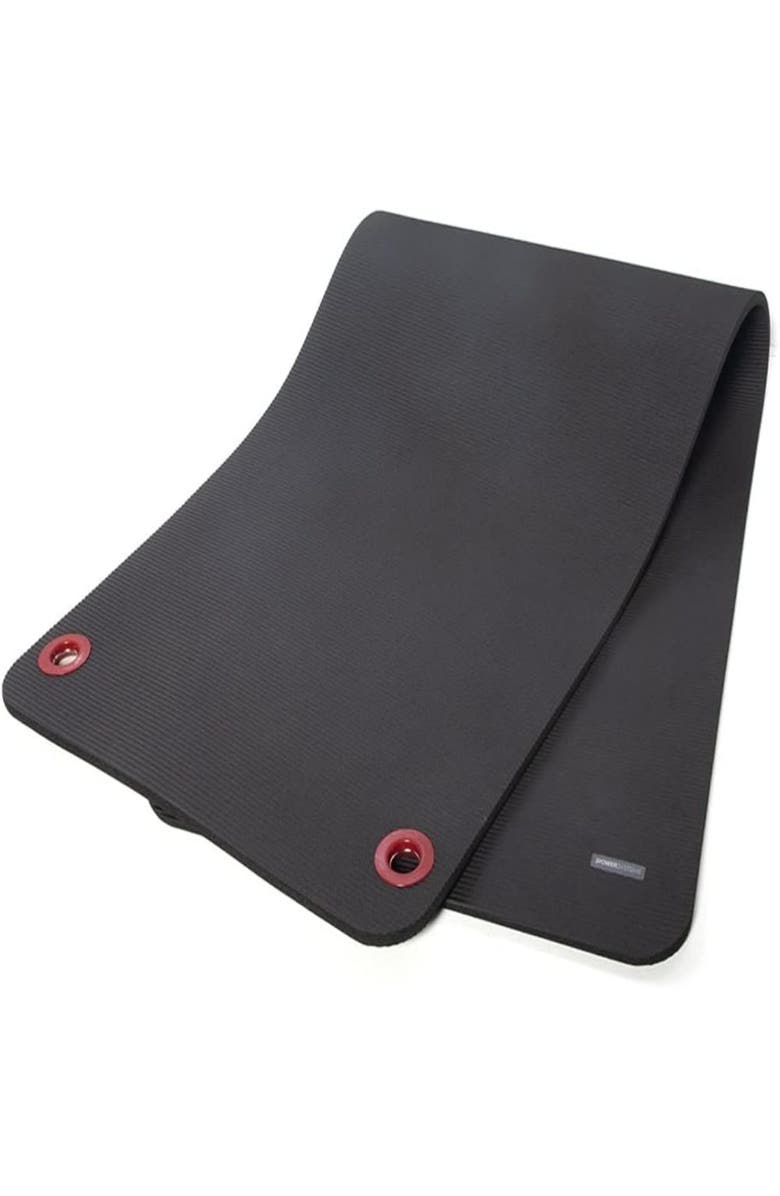 Power Systems Premium Hanging Exercise Mat, 72 x 23 x 0.63 Thick Foam Yoga Mat, Main, color, Black