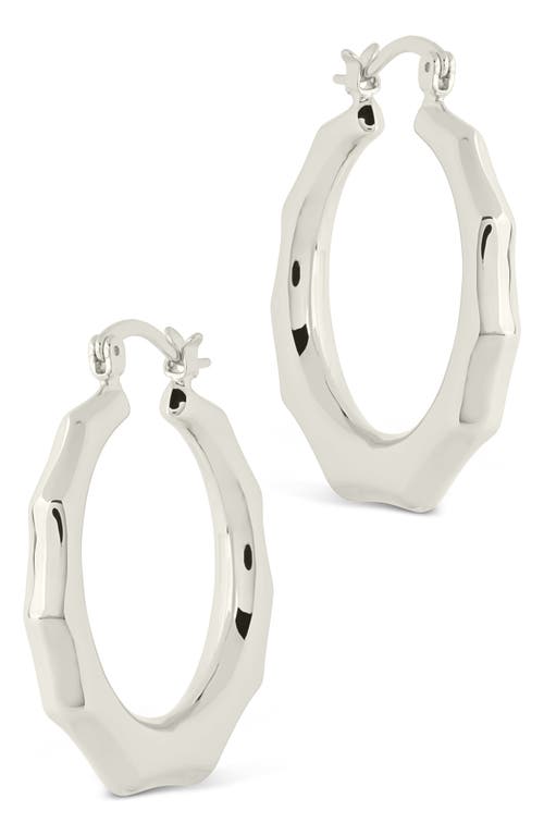Sterling Forever Zia Door Knocker Hoop Earrings In Silver