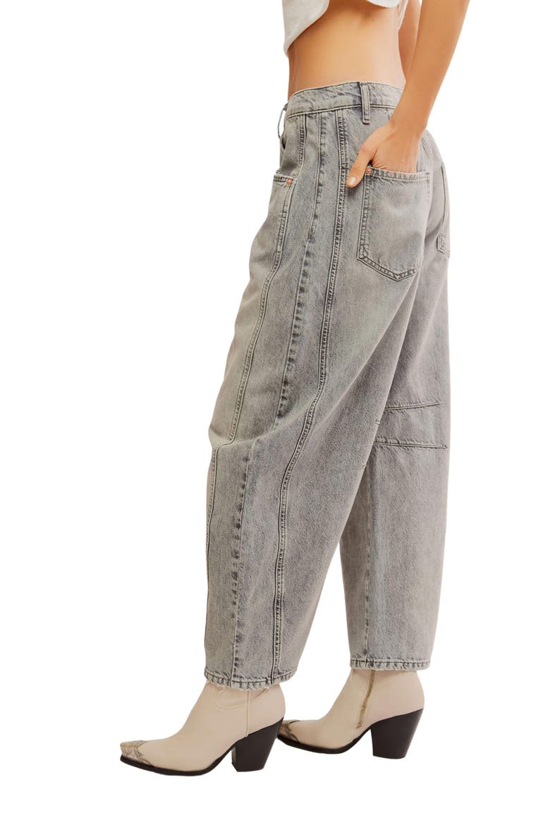 Good Luck Barrel Jeans, Alternate, color, DARK GREY