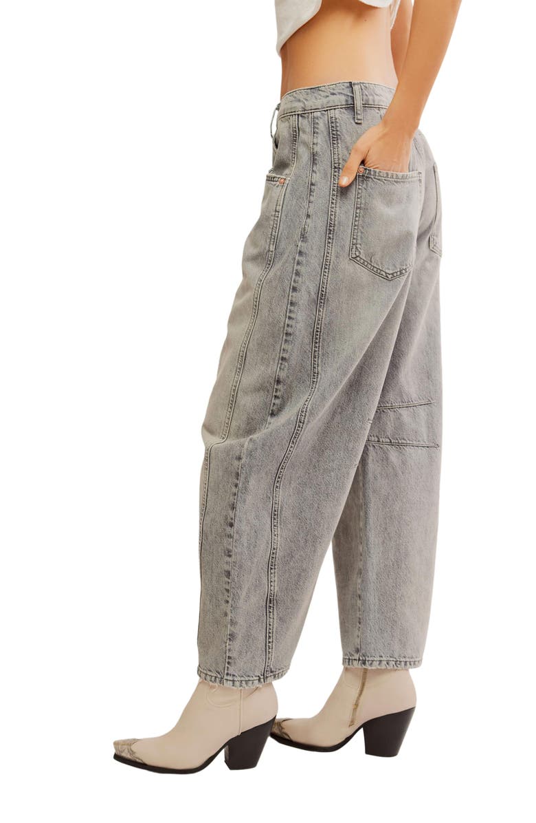 Free People Good Luck Barrel Jeans, Alternate, color, 