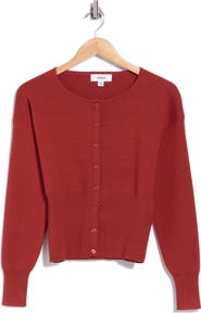 JASON WU Crewneck Button Front Cardigan