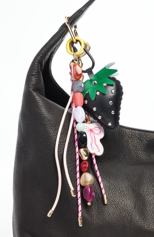 Chelsea28 Strawberry & Bow Beaded Faux Leather Bag Charm In Multi