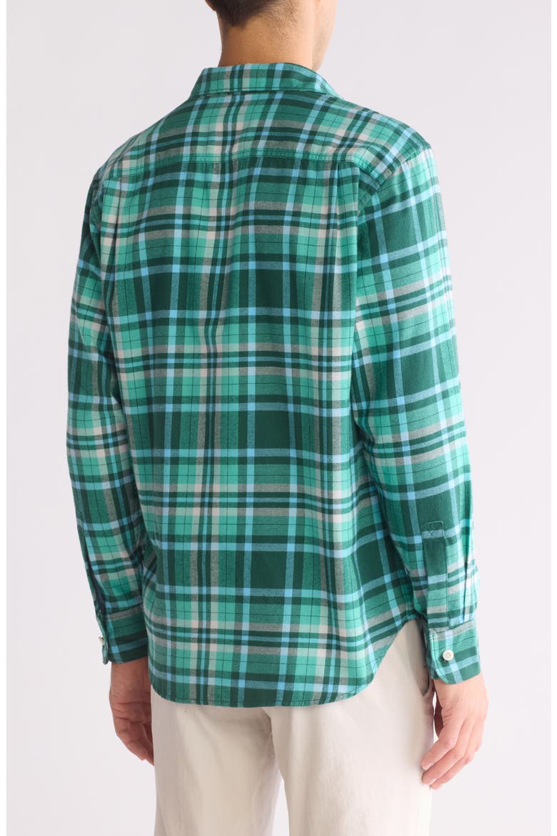 Frozen Lake Plaid Button-Up Shirt, Alternate, color, DEEP SEA TEAL