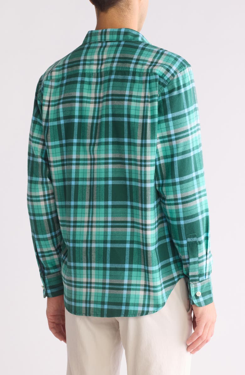 Tommy Bahama Frozen Lake Plaid Button-Up Shirt, Alternate, color, Deep Sea Teal