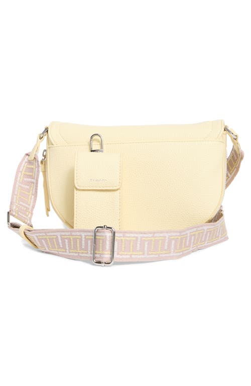 Tahari Marcy Expandable Crescent Crossbody Bag In Butter Core Smooth