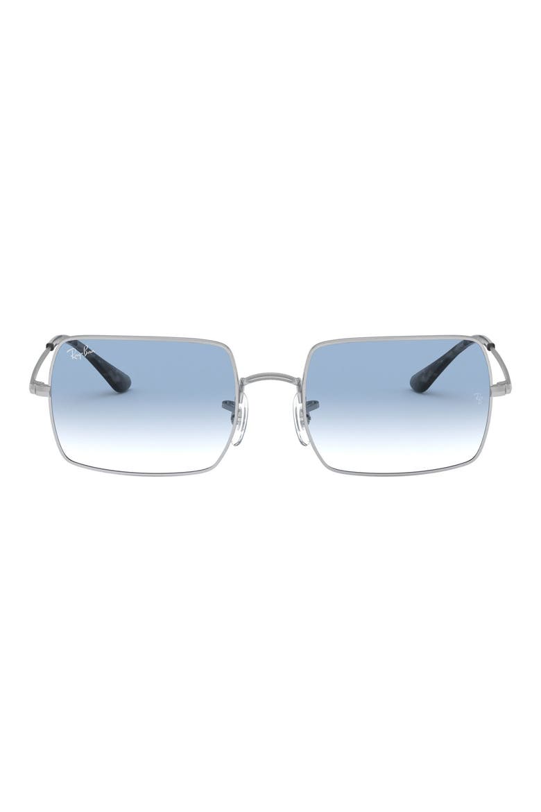 54mm Rectangular Sunglasses, Main, color, SILVER/ CLEAR GRADIENT BLUE