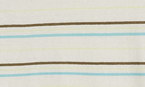 Scotch & Soda Kids' Stripe Cotton & Linen T-shirt In Light Beige