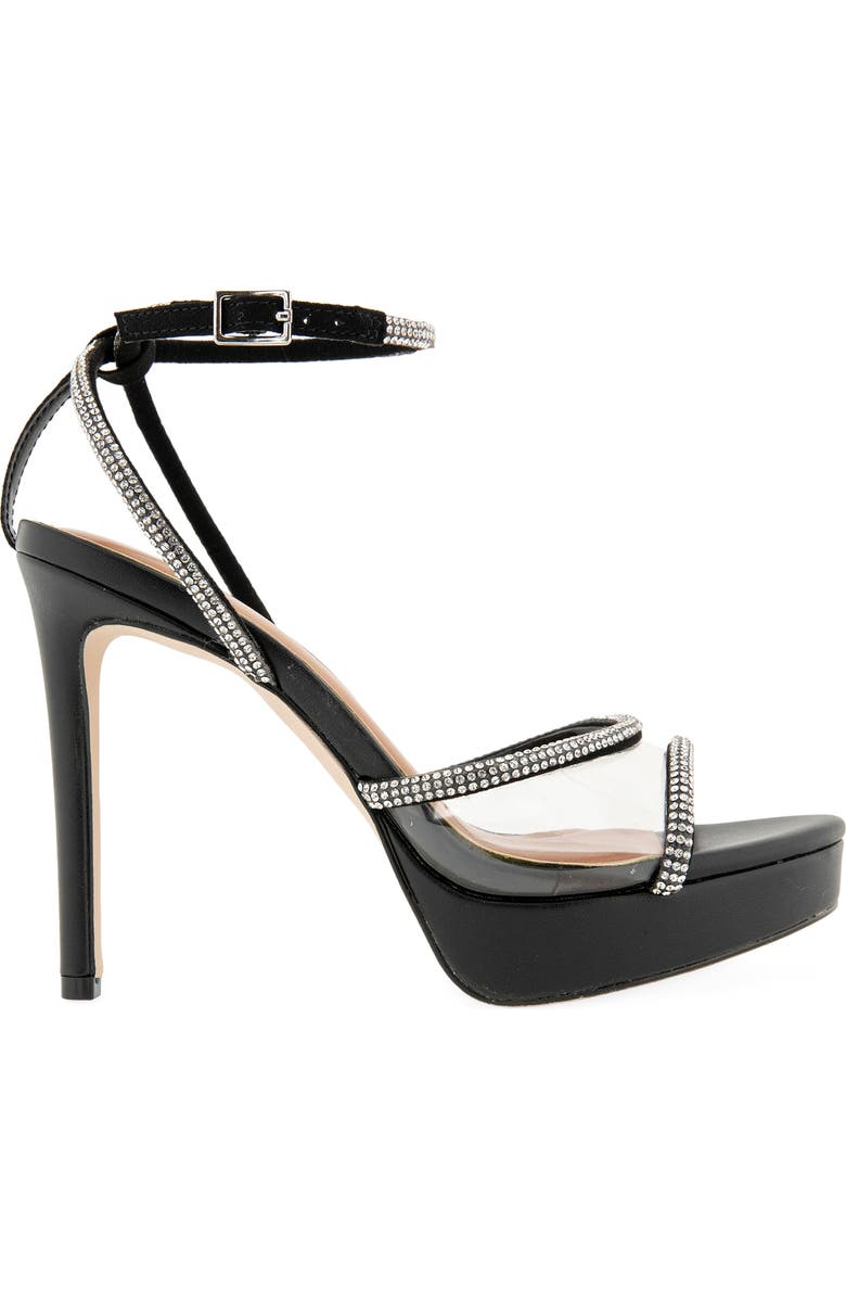 Christian Siriano Nicola Ankle Strap Platform Sandal, Alternate, color, Clear/ Black