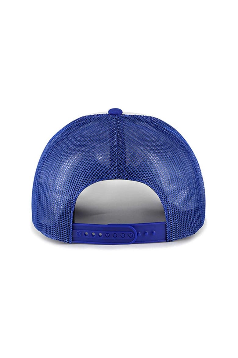 Men's '47 White Brooklyn Dodgers Cooperstown Collection Foam Front Script Trucker Snapback Hat, Alternate, color, White