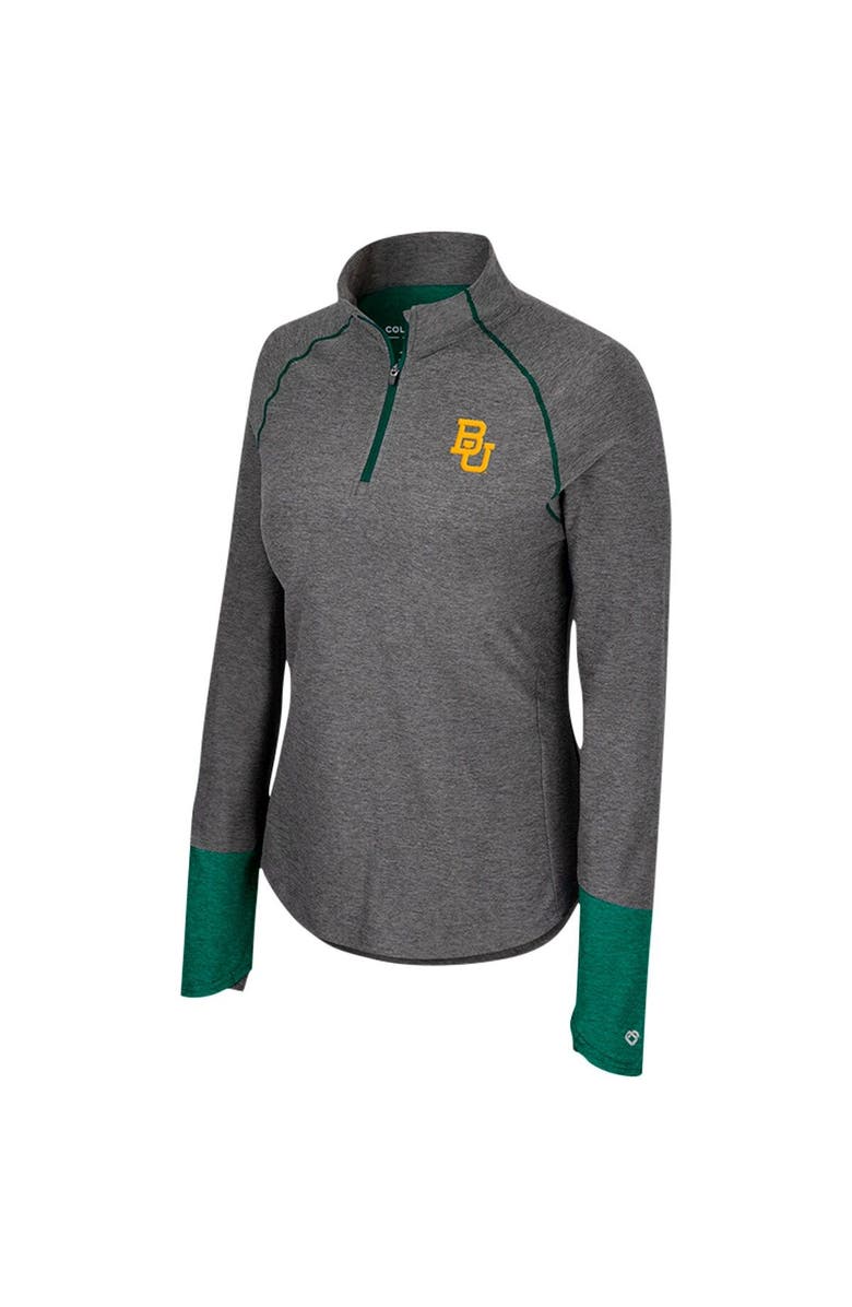 COLOSSEUM Women's Colosseum  Black Baylor Bears Morningside Sleeve Hit Raglan Quarter-Zip Top, Alternate, color, 