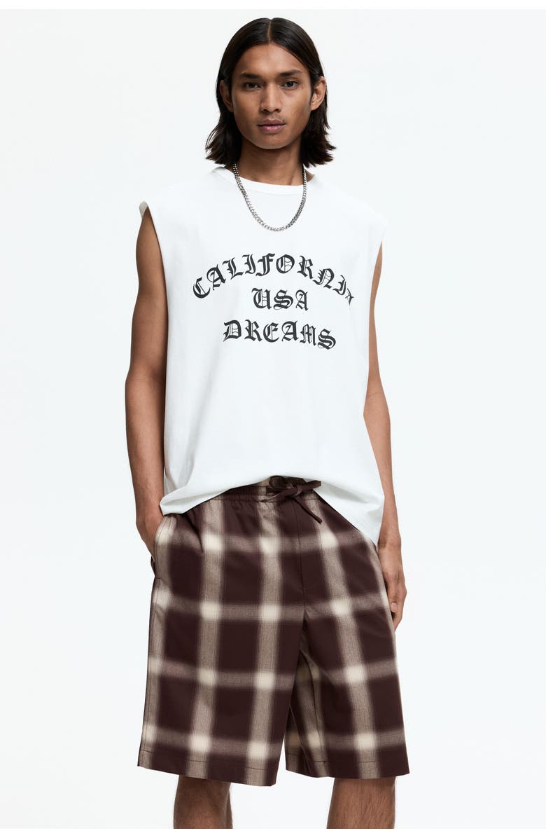 H&M Loose Fit Shorts, Alternate, color, Dark Brown/Plaid