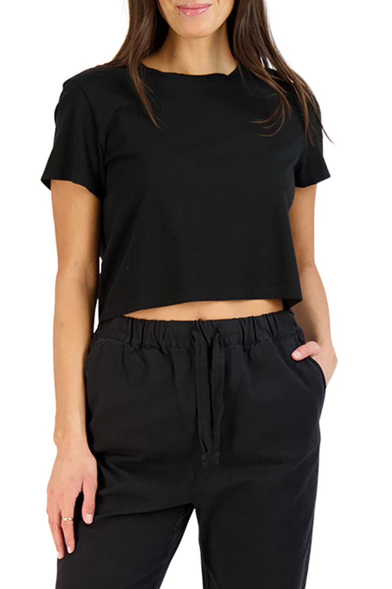 Crop T-Shirt, Main, color, BLACK