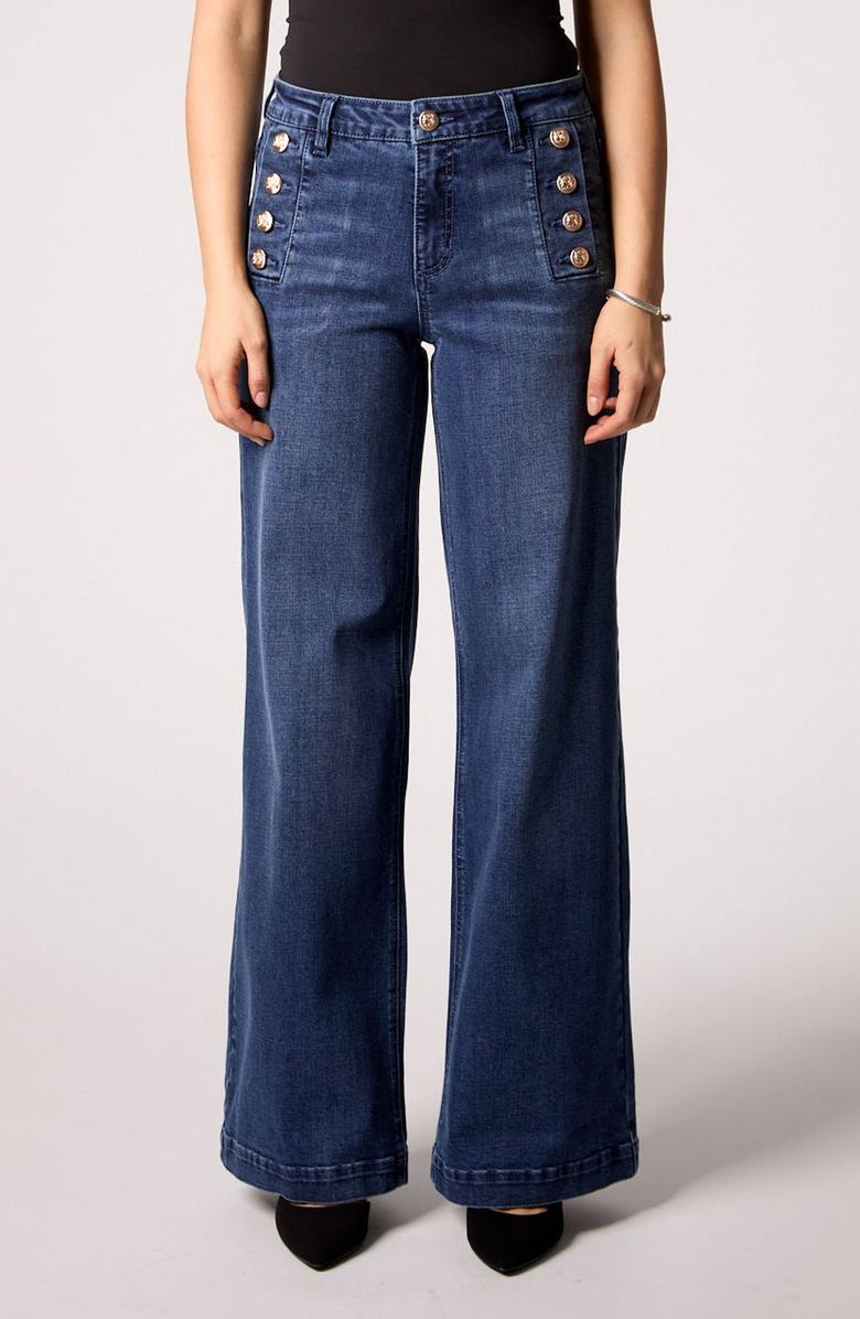 BLUE REVIVAL Sailor Mid Rise Wide Leg Pants, Main, color, Marrakesh