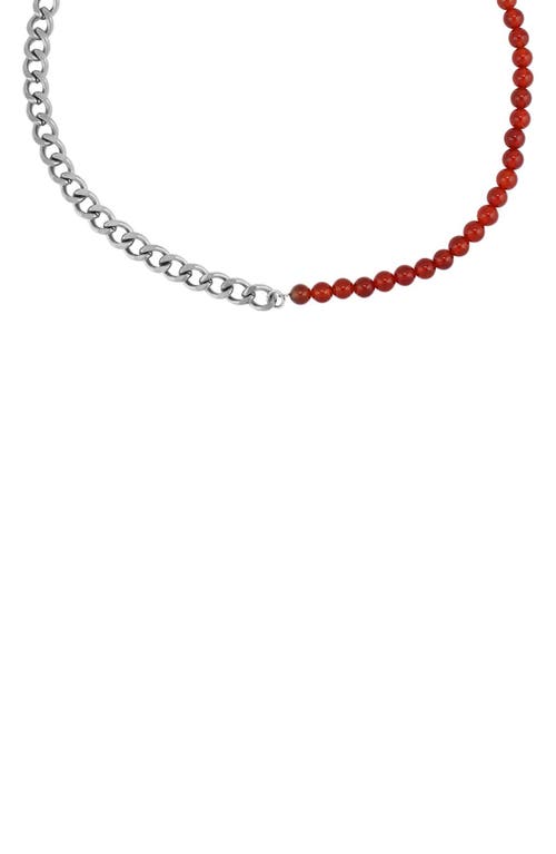 Rebl Gender Inclusive Half Cuban Half Beaded Chain Necklace