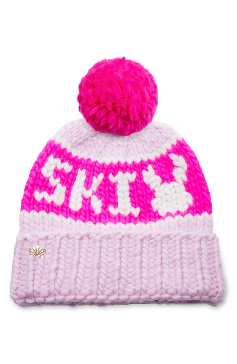 The Ski Bunny Merino Wool Beanie with Yarn Pompom