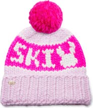 Lele Sadoughi The Ski Bunny Merino Wool Beanie with Yarn Pompom