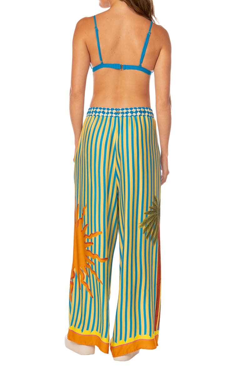 Tropic Camouflage Ophelia Cover-Up Pants, Alternate, color, OPEN BLUE