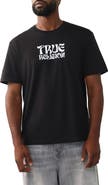 True Religion Wavy Logo Buddha Face Graphic T-Shirt