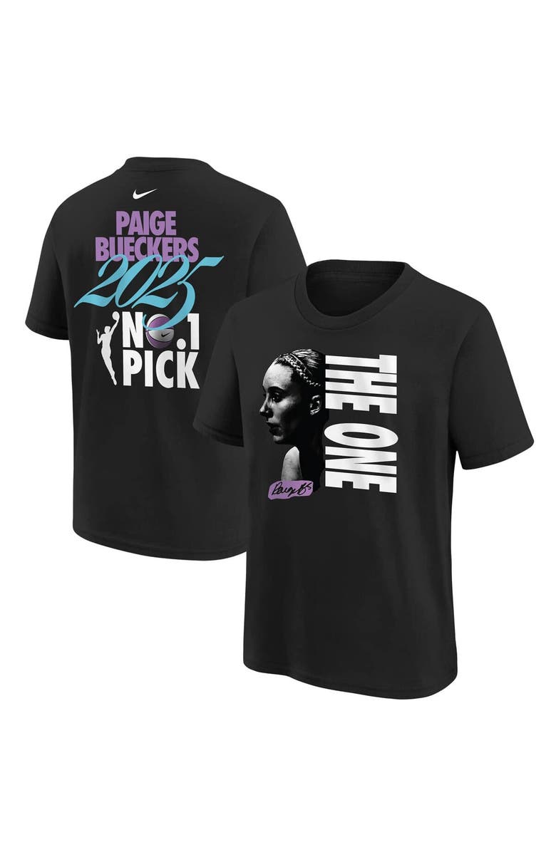Nike Youth Nike Paige Bueckers Black 2025 WNBA Draft The One T-Shirt, Main, color, Black