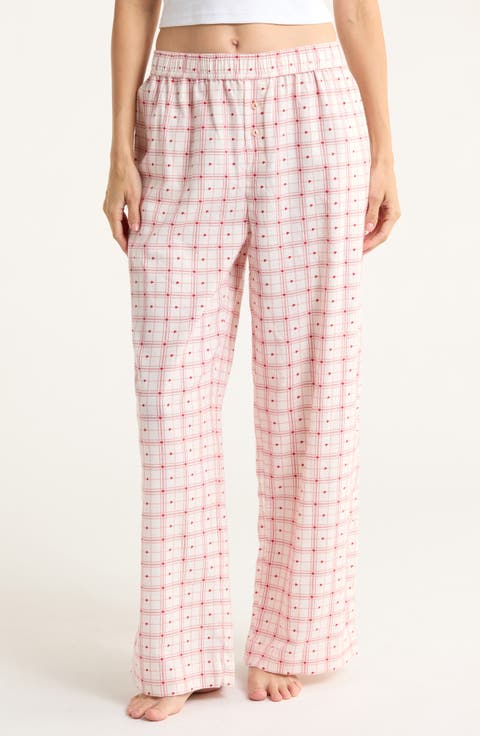 Print Flannel Boxer Pajama Pants