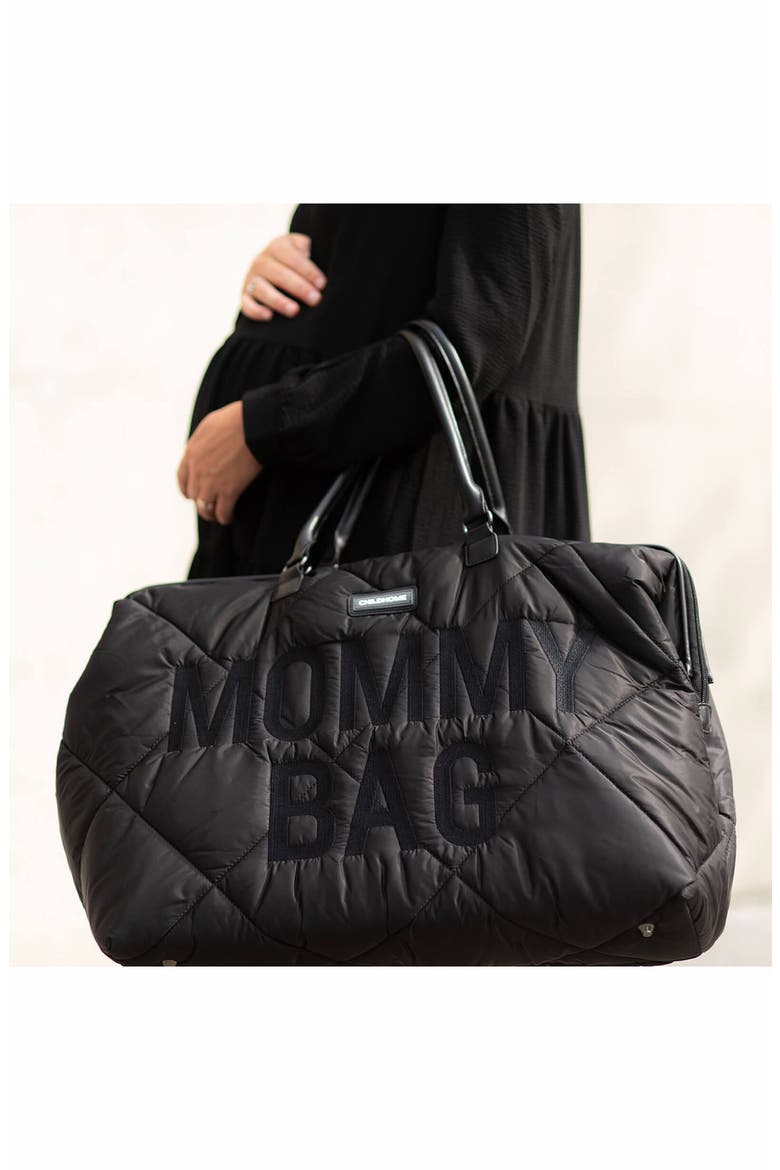 XL Quilted Travel Diaper Bag, Alternate, color, PUFFER BLACK