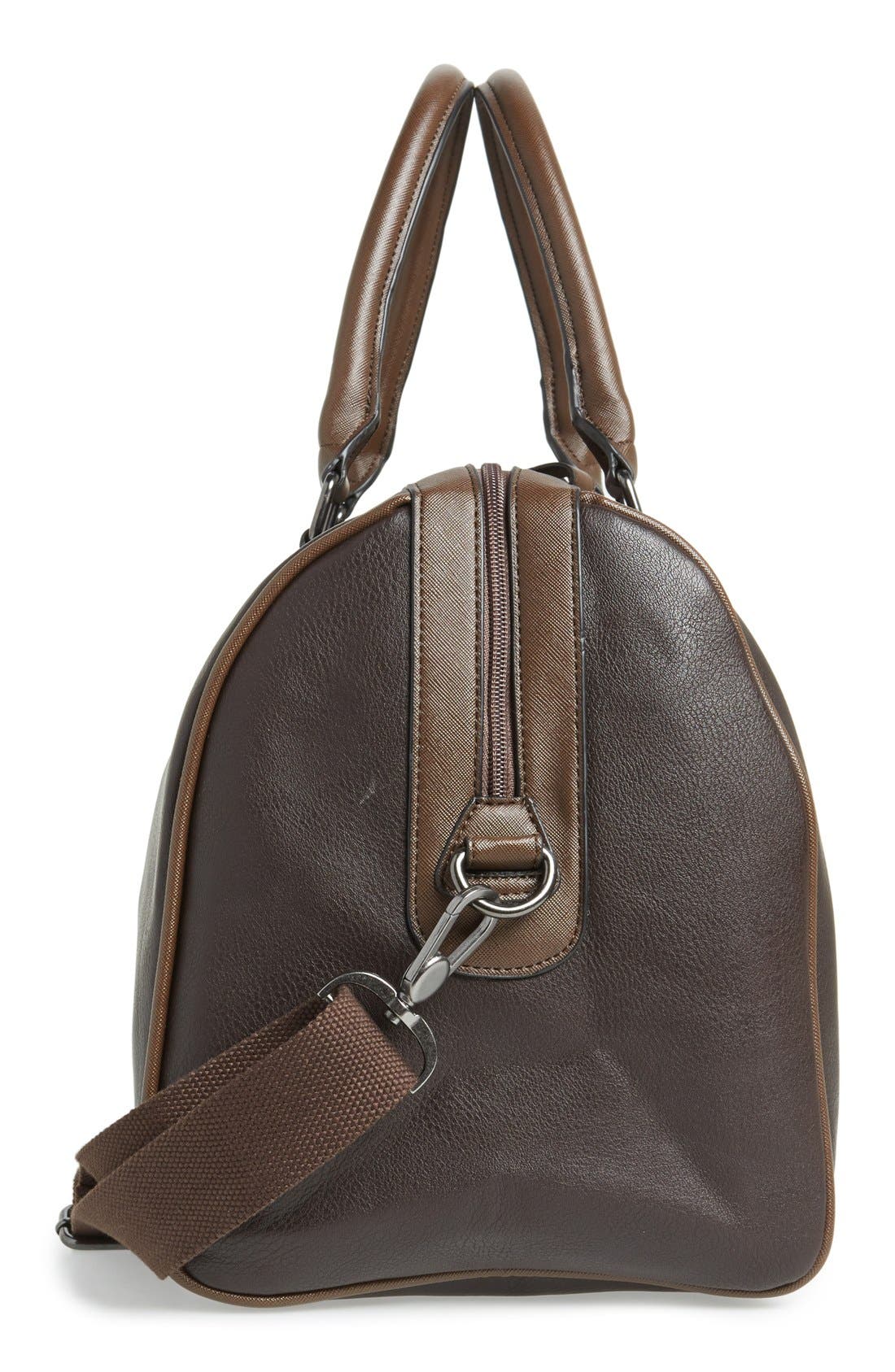 Striped Duffel Bag, Alternate, color, CHOCOLATE