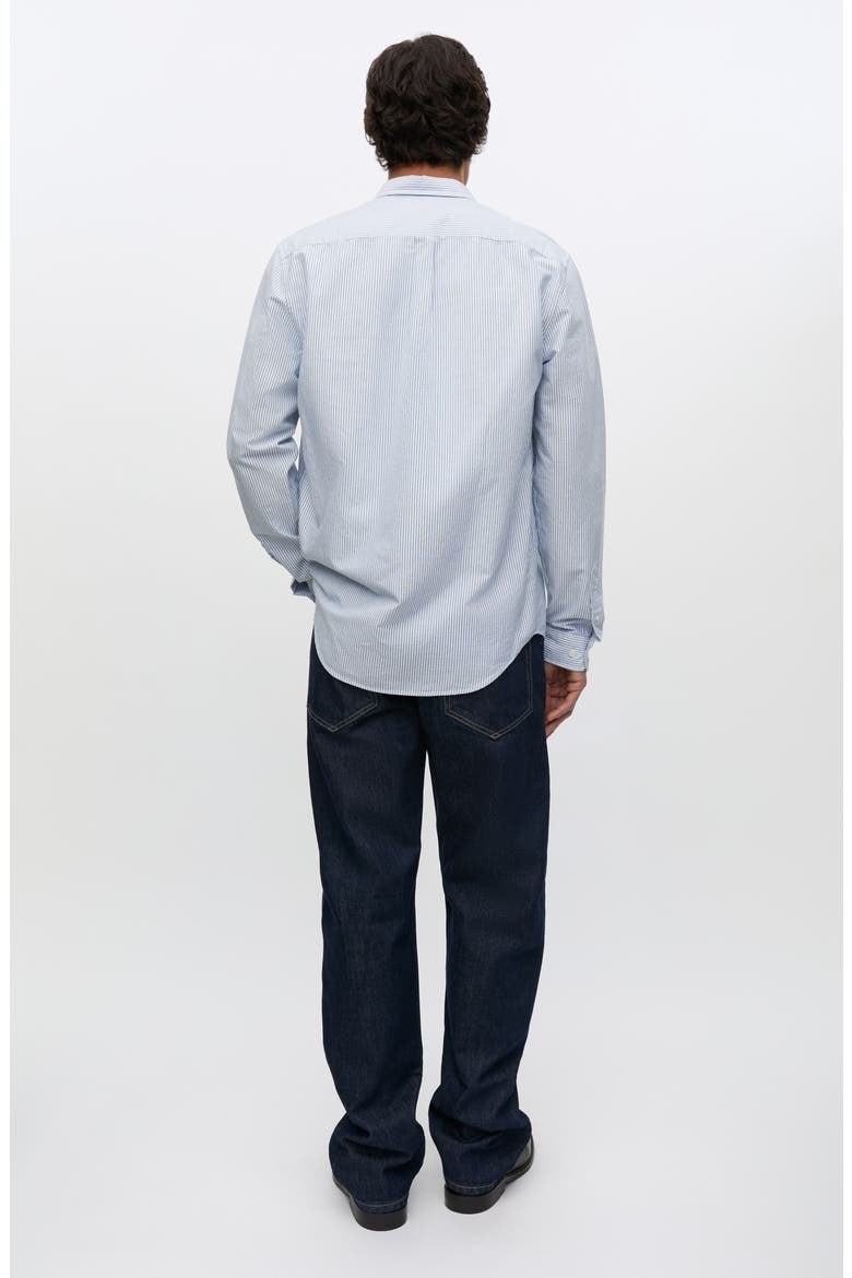 Saliam Cotton Button Down Shirt, Alternate, color, OXFORD NARROW STRIPE