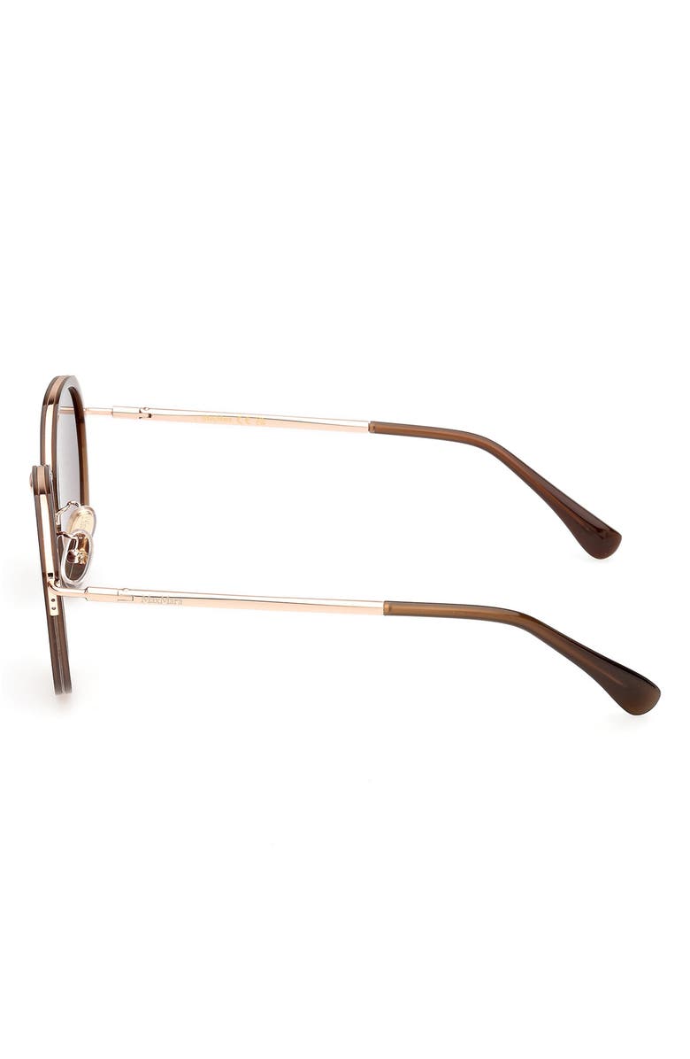 Max Mara 54mm Round Sunglasses, Alternate, color, Shiny Light Brown / Smoke