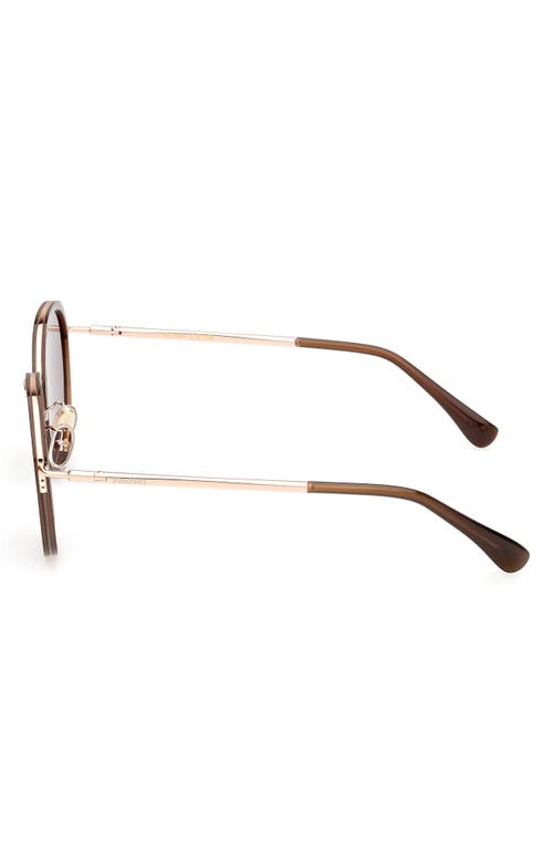 Max Mara 54mm Round Sunglasses In Brown