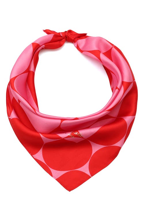Kate Spade New York Seasonless Dot Silk Bandana In Classic Red Surf Pink