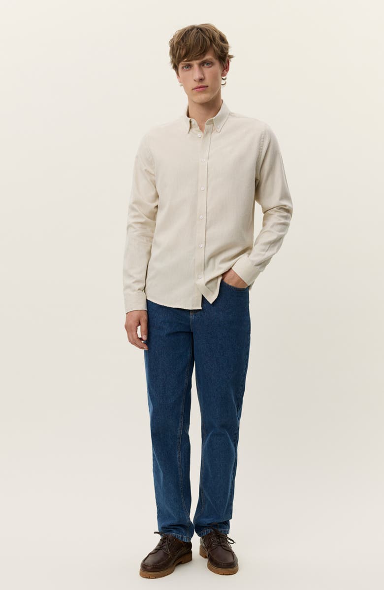 Les Deux Desert Regular Fit Cotton Button-Down Shirt, Alternate, color, Ivory