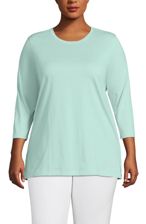 Plus Size 3/4 Sleeve Cotton Supima Tunic