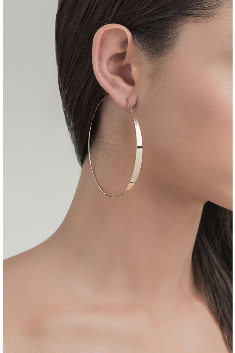 14K Gold XL Glam Hoops, Alternate, color, YELLOW GOLD