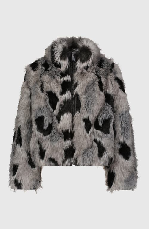 Lyla Grant Fur-free Fox (faux Fur) Jacket, Stand Collar In Gray