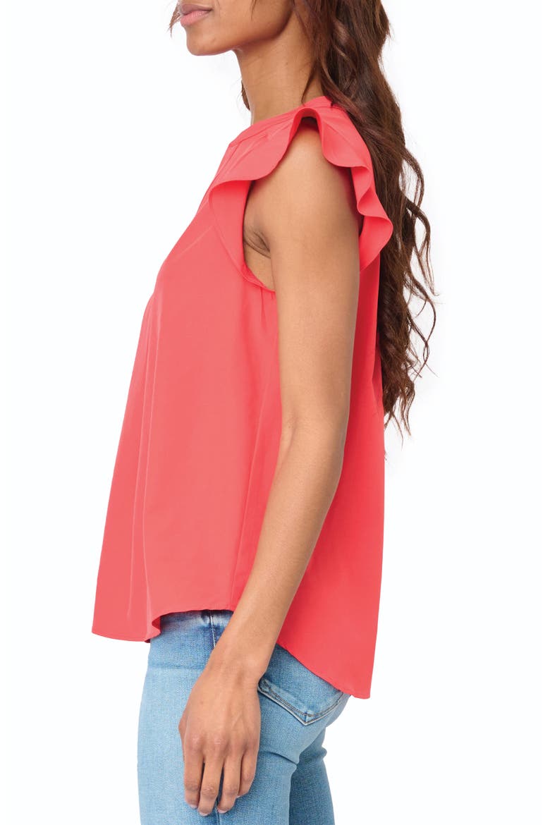 Flutter Sleeve Top, Alternate, color, HIBISCUS
