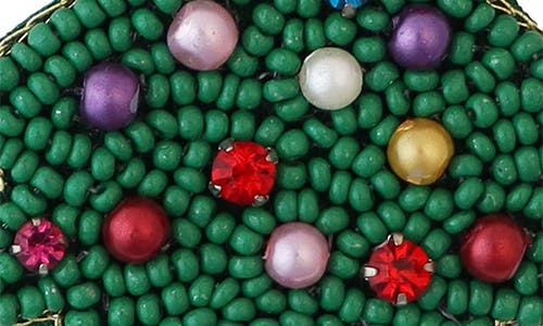 Panacea Beaded Christmas Tree Drop Earrings In Green