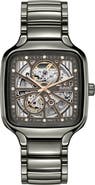 RADO True Square Diamond Automatic Open Heart Bracelet Watch, 38mm