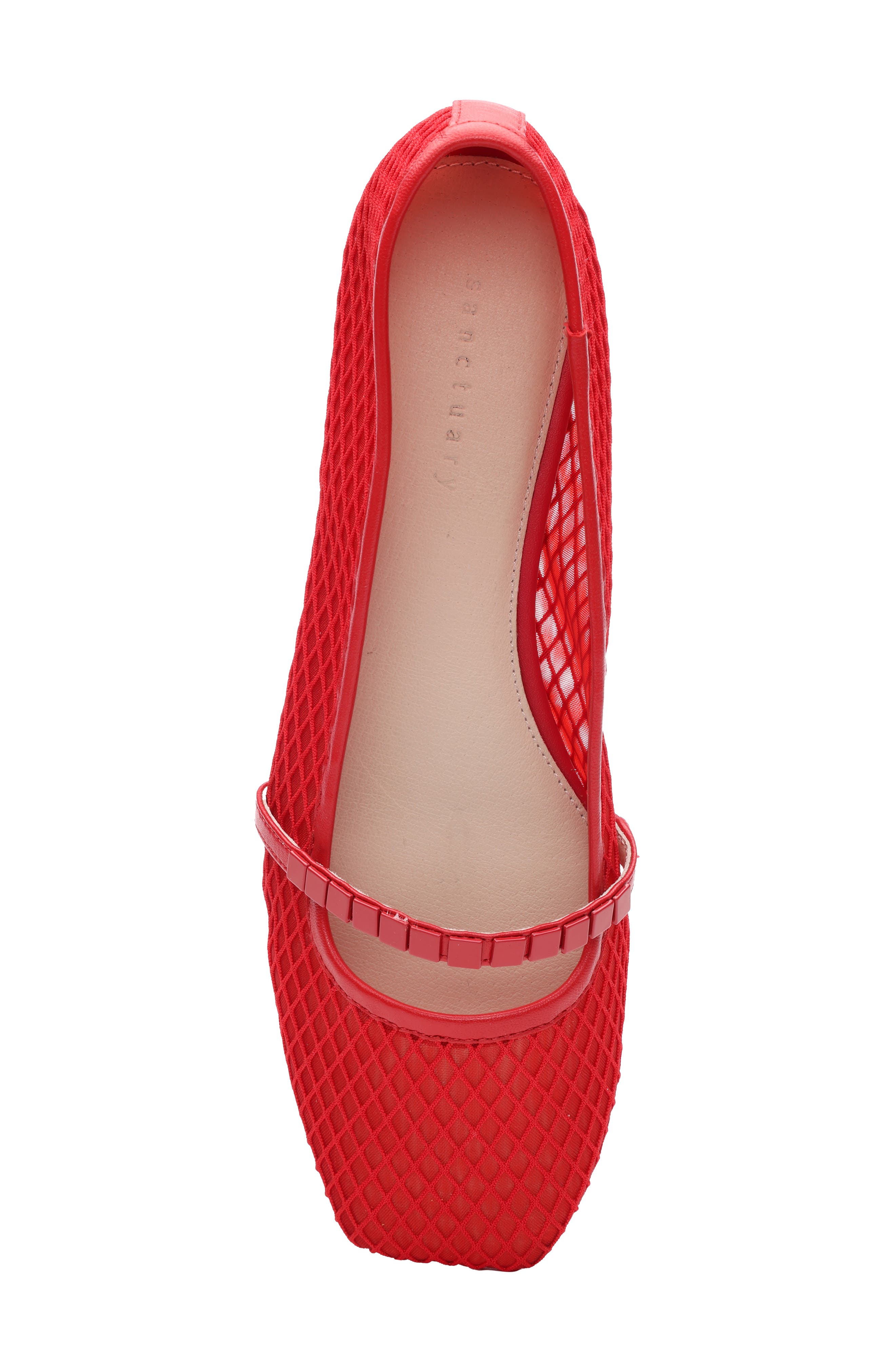 Sanctuary Chic Mary Jane Flat, Alternate, color, Coral Red