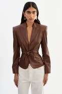 LAMARQUE Wiley | Leather Belted Blazer