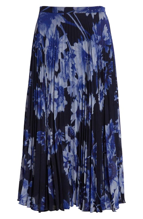 ERDEM ERDEM FLORAL PLEATED VOILE MIDI SKIRT 