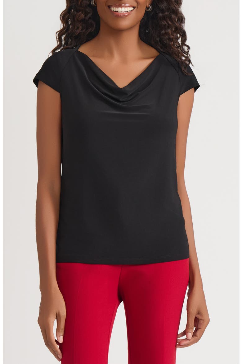 Cowl Neck Top, Main, color, BLACK