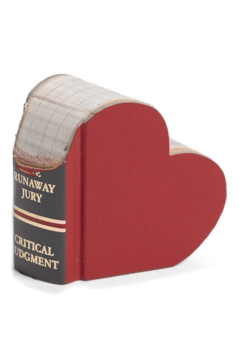 'One of a Kind Letter' Hand Carved Recycled Book Shelf Art, Main, color, HEART
