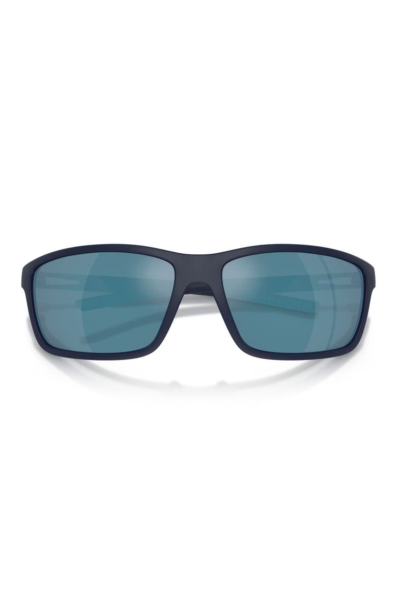 65mm Oversize Pillow Sunglasses, Alternate, color, DARK BLUE MATTE / MIRROR BLUE