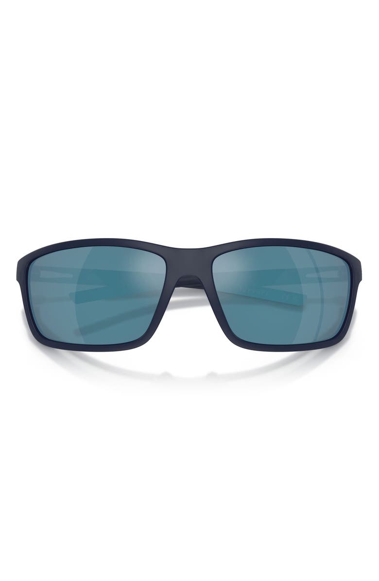 Scuderia Ferrari 65mm Oversize Pillow Sunglasses, Alternate, color, Dark Blue Matte / Mirror Blue