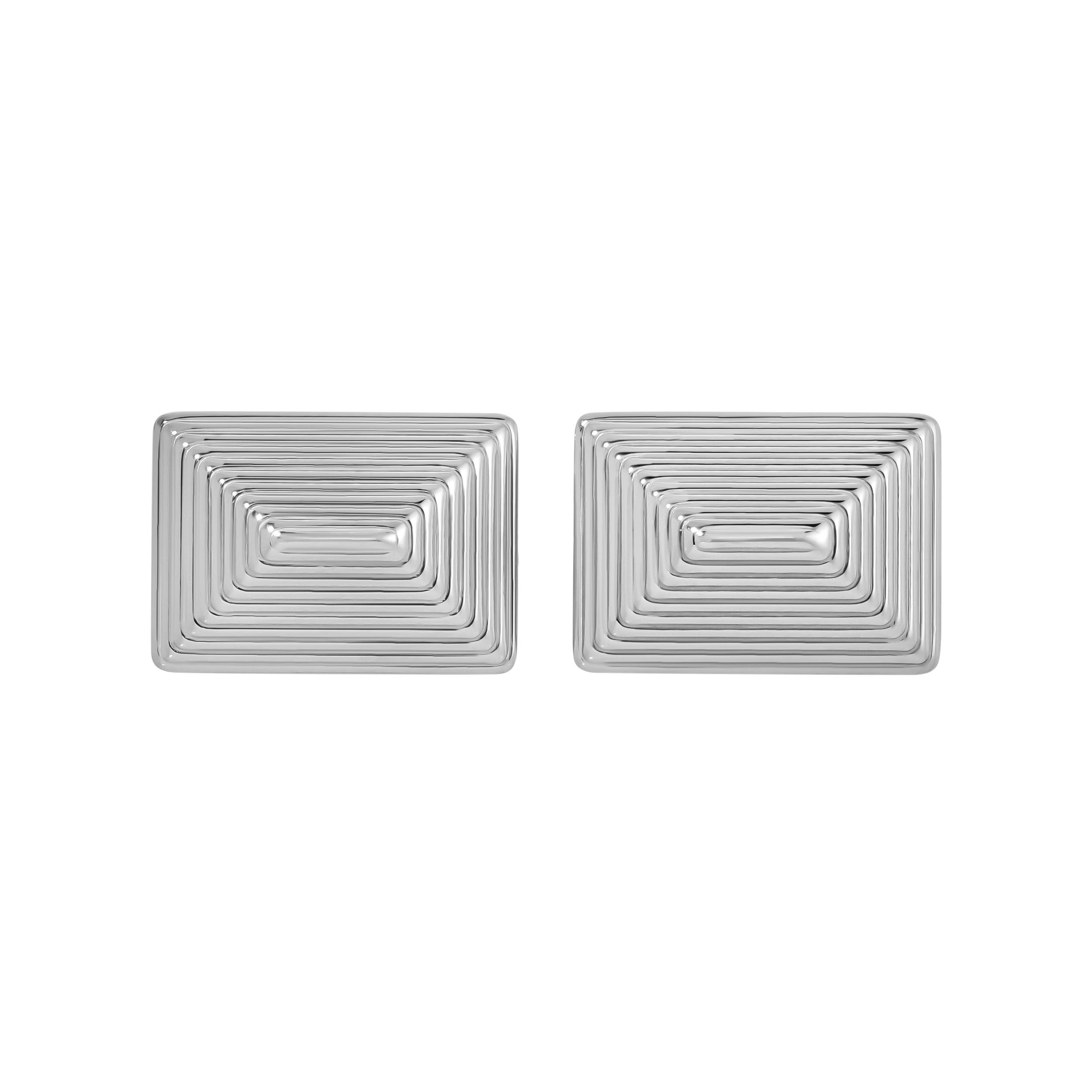 Heaven Mayhem Celeste Square Earrings In Silver