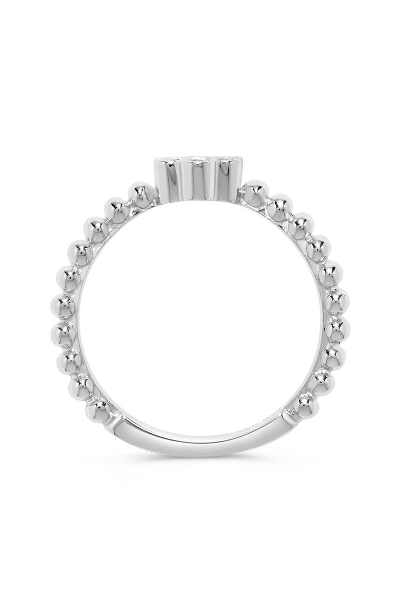 H.J. Namdar Beaded Floral Stacking Ring, Alternate, color, White Gold