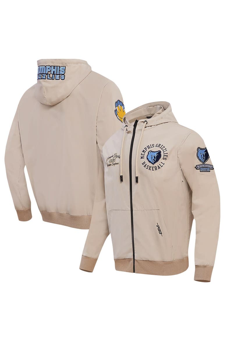 Men's Pro Standard Khaki Memphis Grizzlies Hybrid Full-Zip Hoodie, Main, color, Khaki
